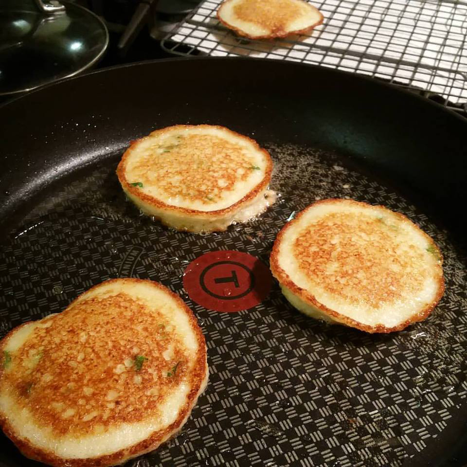 Jacques Pépin Criques Potato Pancakes via the Food Processor