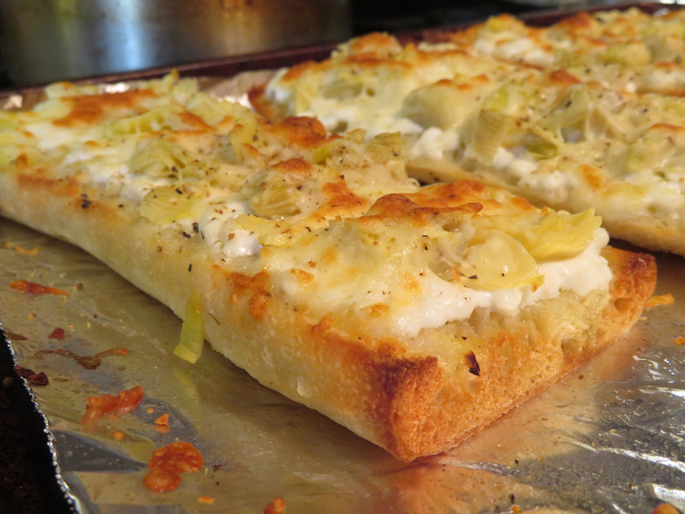 Cheesy Artichoke French Bread Pizza » Cooking With Tiffany